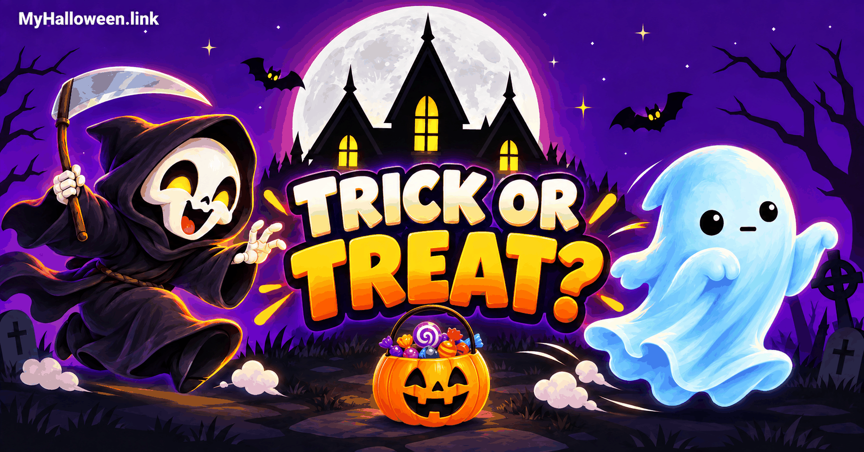 I made a Halloween game where you can visit your friends houses and collect candy